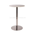 Brief Style Bar Table with Stainless Steel Base